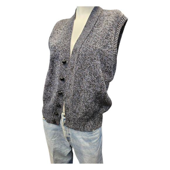 Harbor Bay Blue Wool Blend Sweater Vest Mens Size Medium Vintage 80's - Picture 3 of 9